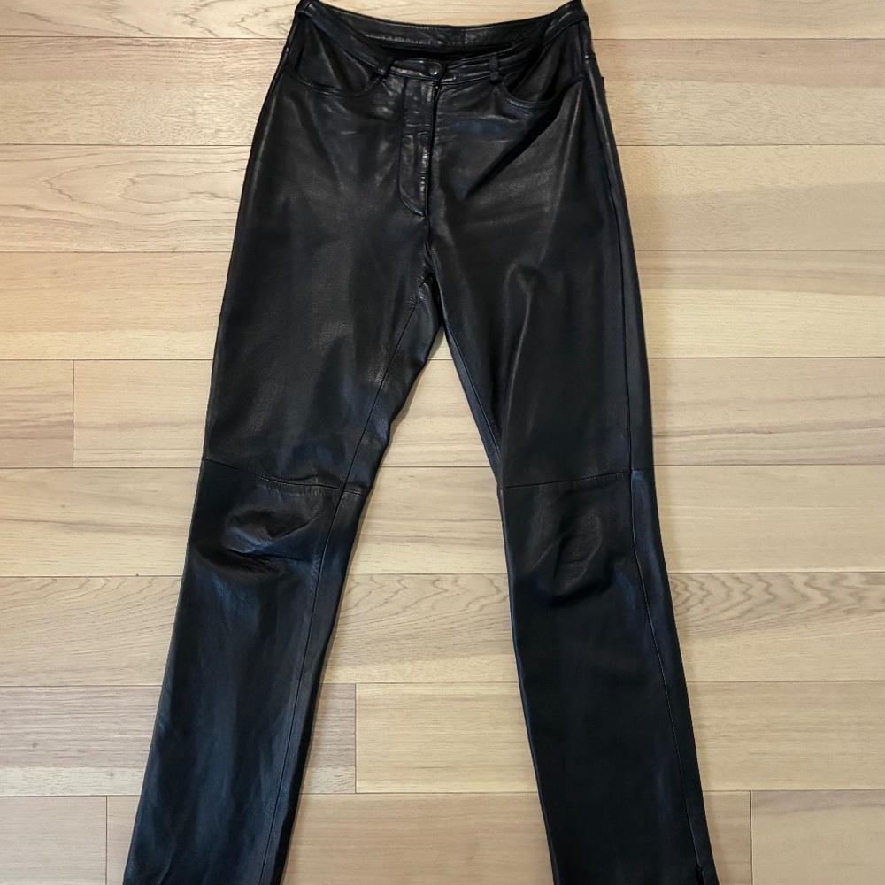 Vintage 90s Bebe Leather Trouser Pant Black